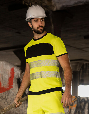 Korntex EOS - Hi-Vis T-Shirt, Yellow/Black, M bedrucken, Art.-Nr. 101136572