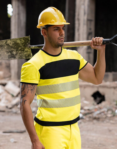 Korntex EOS - Hi-Vis T-Shirt, Yellow/Black, M bedrucken, Art.-Nr. 101136572