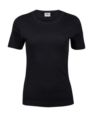Tee Jays Ladies` Interlock T-Shirt, Black, XL bedrucken, Art.-Nr. 101541016