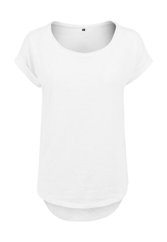 Build Your Brand Ladies Long Slub Tee, White, XS bedrucken, Art.-Nr. 103390000