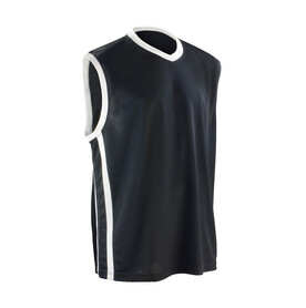 Result Men`s Quick Dry Basketball Top, Black/White, S bedrucken, Art.-Nr. 105331502