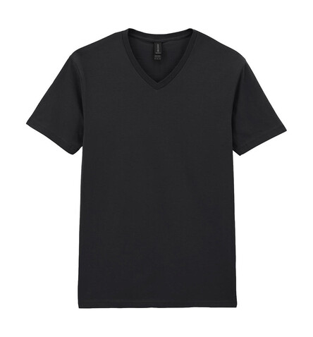 Gildan Softstyle Adult V-Neck T-Shirt, Black, M bedrucken, Art.-Nr. 108091014