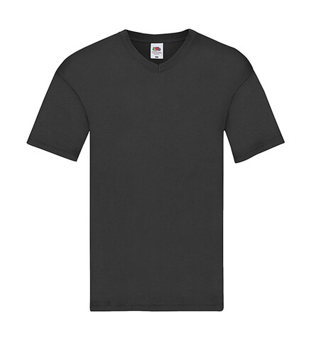 Fruit of the Loom Original V-Neck T, Black, L bedrucken, Art.-Nr. 109011013