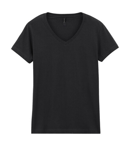 Gildan Softstyle Women`s V-Neck T-Shirt, Black, S bedrucken, Art.-Nr. 109091013