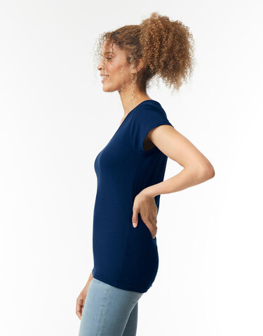 Gildan Softstyle Women`s V-Neck T-Shirt, Cherry Red, M bedrucken, Art.-Nr. 109094014