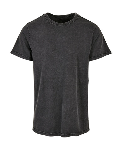 Build Your Brand Acid Washed Round Neck Tee, Black, XS bedrucken, Art.-Nr. 109391010