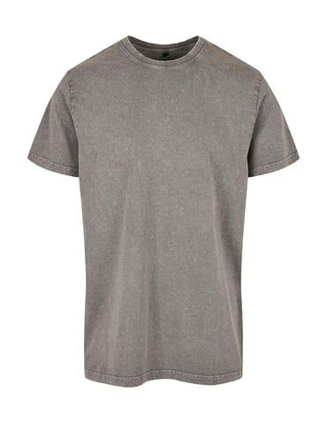 Build Your Brand Acid Washed Round Neck Tee, Asphalt, S bedrucken, Art.-Nr. 109391081