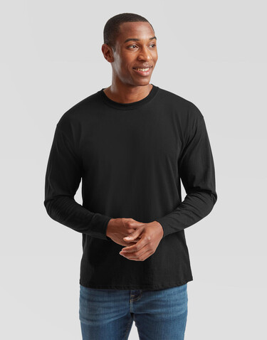 Fruit of the Loom Original Long Sleeve T, Black, L bedrucken, Art.-Nr. 110011013
