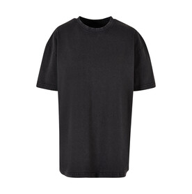 Build Your Brand Ladies Oversized Acid Wash, Black, XS bedrucken, Art.-Nr. 110391010