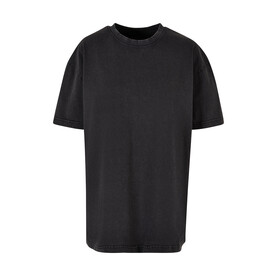 Build Your Brand Ladies Oversized Acid Wash, Black, XS bedrucken, Art.-Nr. 110391010