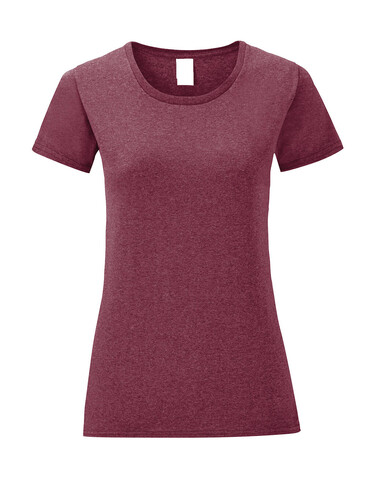 Fruit of the Loom Ladies` Iconic 150 T, Heather Burgundy, 2XL bedrucken, Art.-Nr. 112014137