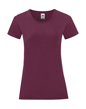 Fruit of the Loom Ladies` Iconic 150 T, Burgundy, XL bedrucken, Art.-Nr. 112014486