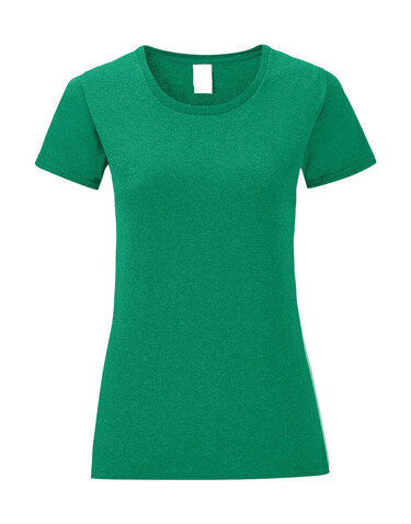 Fruit of the Loom Ladies` Iconic 150 T, Heather Green, XS bedrucken, Art.-Nr. 112015152