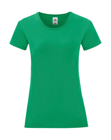 Fruit of the Loom Ladies` Iconic 150 T, Kelly Green, XS bedrucken, Art.-Nr. 112015182