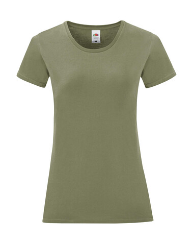 Fruit of the Loom Ladies` Iconic 150 T, Classic Olive, 2XL bedrucken, Art.-Nr. 112015337