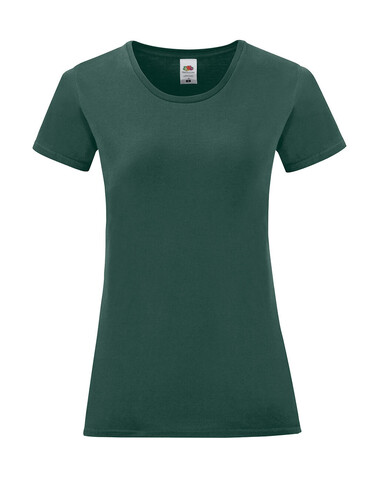 Fruit of the Loom Ladies` Iconic 150 T, Forest Green, XS bedrucken, Art.-Nr. 112015412