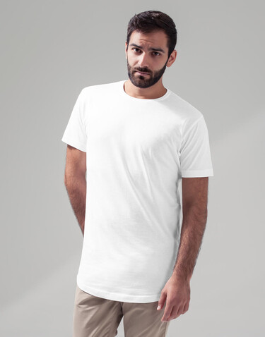 Build Your Brand Shaped Long Tee, White, L bedrucken, Art.-Nr. 112390003
