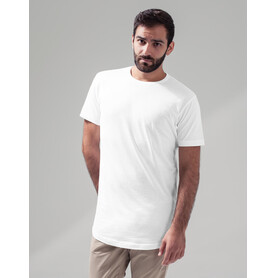 Build Your Brand Shaped Long Tee, White, XS bedrucken, Art.-Nr. 112390000