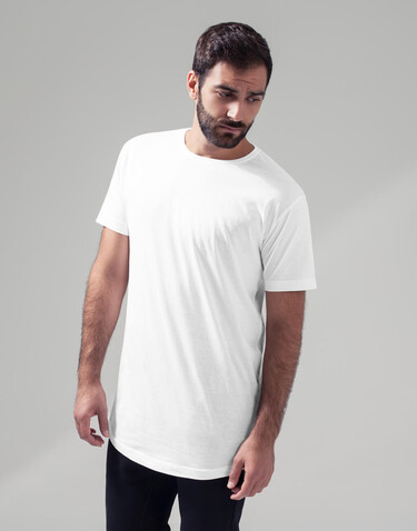 Build Your Brand Shaped Long Tee, White, L bedrucken, Art.-Nr. 112390003