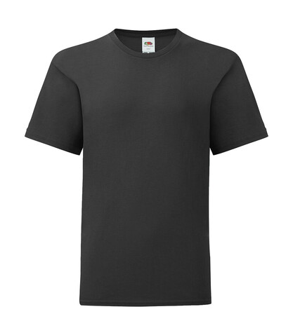 Fruit of the Loom Kids` Iconic 150 T, Black, 140 (9-11) bedrucken, Art.-Nr. 113011016
