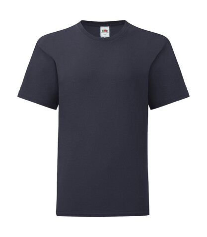 Fruit of the Loom Kids` Iconic 150 T, Deep Navy, 128 (7-8) bedrucken, Art.-Nr. 113012025