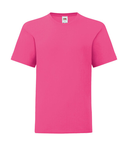 Fruit of the Loom Kids` Iconic 150 T, Fuchsia, 140 (9-11) bedrucken, Art.-Nr. 113014396