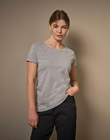 Tee Jays Ladies` Roll-Up Tee, Heather Grey, XL bedrucken, Art.-Nr. 113541236