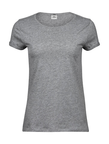 Tee Jays Ladies` Roll-Up Tee, Heather Grey, L bedrucken, Art.-Nr. 113541235