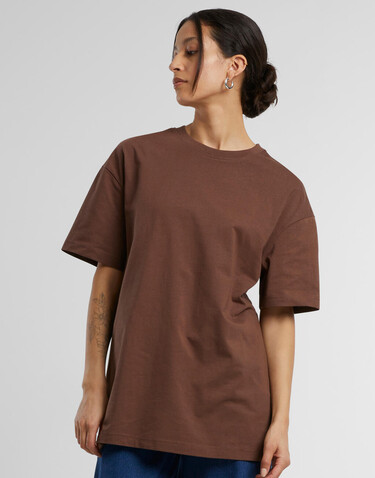 Build Your Brand Ladies Oversized Boyfriend Tee, Chocolate Brown, XS bedrucken, Art.-Nr. 114397010