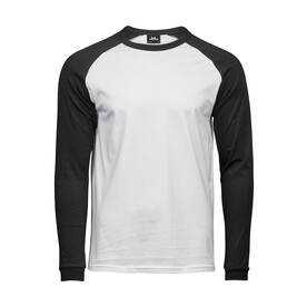 Tee Jays Baseball Tee Long Sleeve, White/Black, S bedrucken, Art.-Nr. 116540502 Tee Jays Baseball Tee Long Sleeve, White/Black, S bedrucken, Art.-Nr. 116540502
