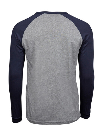 Tee Jays Baseball Tee Long Sleeve, Heather/Navy, L bedrucken, Art.-Nr. 116541524 Tee Jays Baseball Tee Long Sleeve, Heather/Navy, L bedrucken, Art.-Nr. 116541524