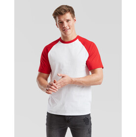 Fruit of the Loom Valueweight Baseball T, White/Deep Navy, S bedrucken, Art.-Nr. 117010503