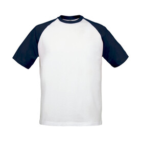 B & C T-Shirt Base-Ball, White/Navy, S bedrucken, Art.-Nr. 117420523 B & C T-Shirt Base-Ball, White/Navy, S bedrucken, Art.-Nr. 117420523