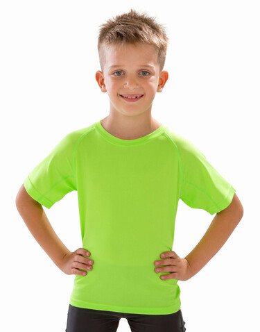 Result Junior Performance Aircool Tee, Flo Green, L (9-10, 140) bedrucken, Art.-Nr. 118335075