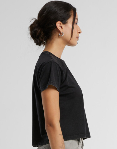 Build Your Brand Ladies Vintage Cropped Tee, Black, 2XL bedrucken, Art.-Nr. 118391015