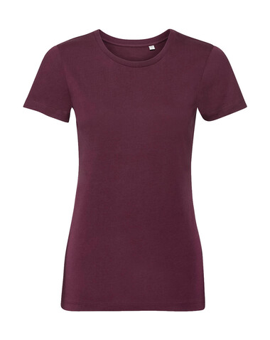 Russell Europe Ladies´ Pure Organic Tee, Burgundy, XL bedrucken, Art.-Nr. 120004486
