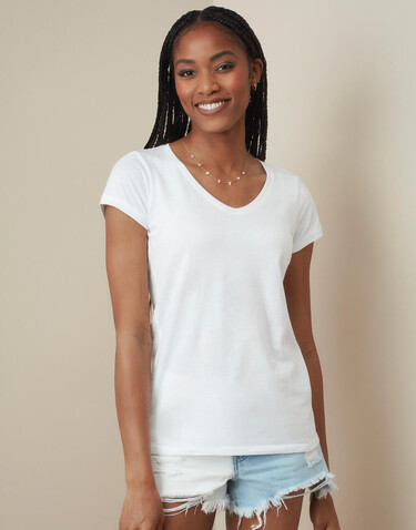 Stedman Megan V-Neck, White, S bedrucken, Art.-Nr. 129050003