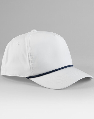 Beechfield Rope Detail Golf Cap, White/Navy, One Size bedrucken, Art.-Nr. 132690610