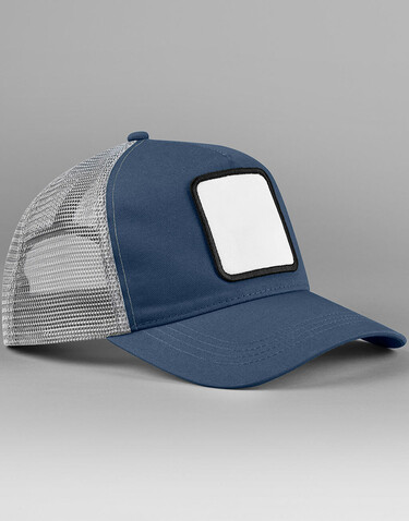 Beechfield Appliqué Patch 5 Panel Trucker, Stone/Shadow Grey, One Size bedrucken, Art.-Nr. 134690670