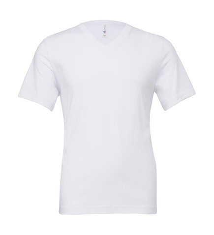 Bella Unisex Jersey V-Neck T-Shirt, White, S bedrucken, Art.-Nr. 136060003