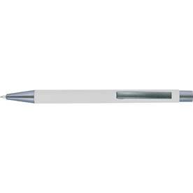 Kugelschreiber Emmett | Gummibeschichtung – Weiß bedrucken, Art.-Nr. 002999999_8298