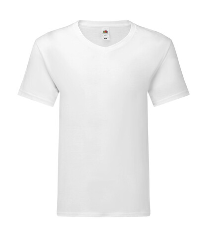 Fruit of the Loom Iconic 150 V Neck T, White, XL bedrucken, Art.-Nr. 145010005