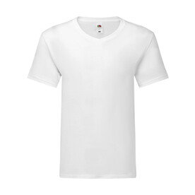 Fruit of the Loom Iconic 150 V Neck T, White, S bedrucken, Art.-Nr. 145010002