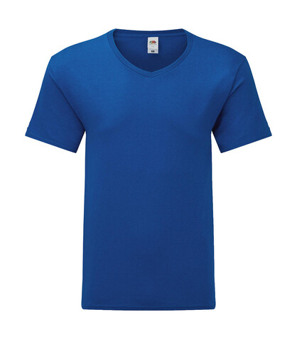 Fruit of the Loom Iconic 150 V Neck T, Royal Blue, L bedrucken, Art.-Nr. 145013004