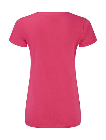 Fruit of the Loom Ladies` Iconic 150 V Neck T, Fuchsia, L bedrucken, Art.-Nr. 146014395