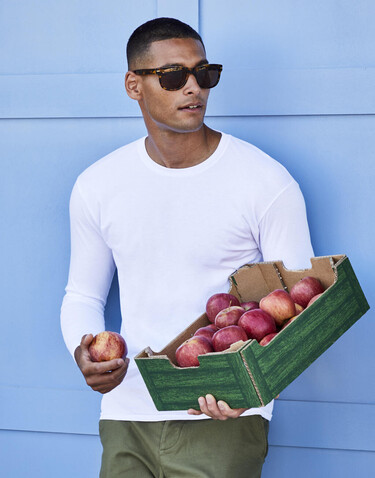 Fruit of the Loom Iconic 150 Classic Long Sleeve T, Heather Grey, L bedrucken, Art.-Nr. 147011234