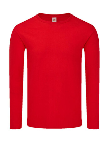 Fruit of the Loom Iconic 150 Classic Long Sleeve T, Red, L bedrucken, Art.-Nr. 147014004