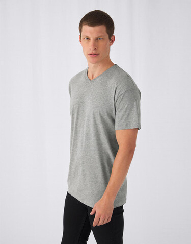 B &amp; C Exact V-neck T-Shirt, White, L bedrucken, Art.-Nr. 149420005