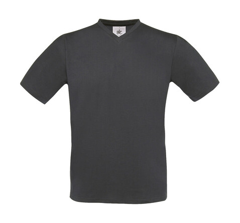 B &amp; C Exact V-neck T-Shirt, Dark Grey, 2XL bedrucken, Art.-Nr. 149421287