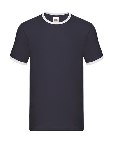 Fruit of the Loom Ringer T, Navy/White, XL bedrucken, Art.-Nr. 161012526 Fruit of the Loom Ringer T, Navy/White, XL bedrucken, Art.-Nr. 161012526